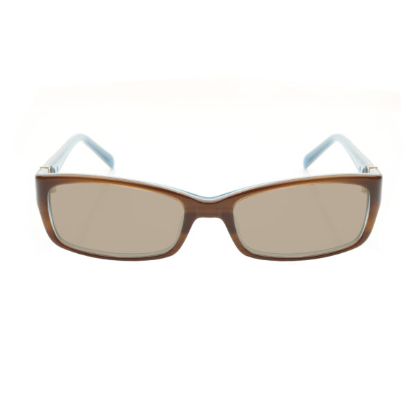 Valentino '00s Signature Brown & Blue Plastic Sunglasses with Brown Lenses - Image 2