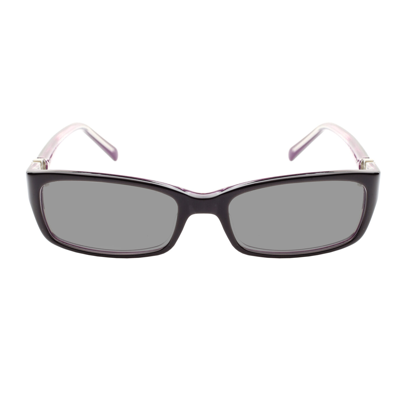 Valentino '00s Signature Dark Purple Plastic Sunglasses with Black Lenses - Image 2