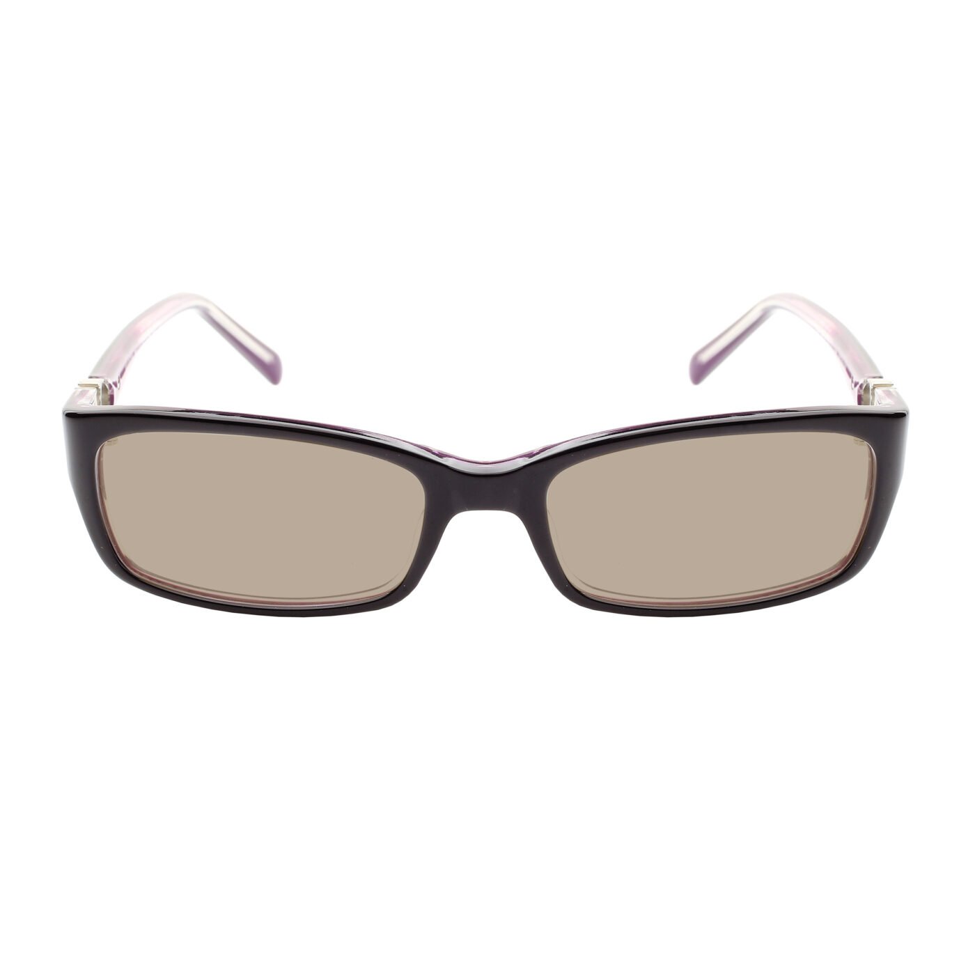 Valentino '00s Signature Dark Purple Plastic Sunglasses with Brown Lenses - Image 2