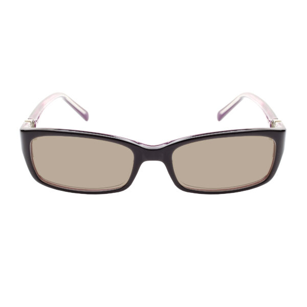Valentino '00s Signature Dark Purple Plastic Sunglasses with Brown Lenses - Image 2