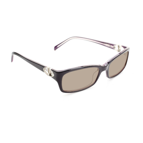 Valentino '00s Signature Dark Purple Plastic Sunglasses with Brown Lenses