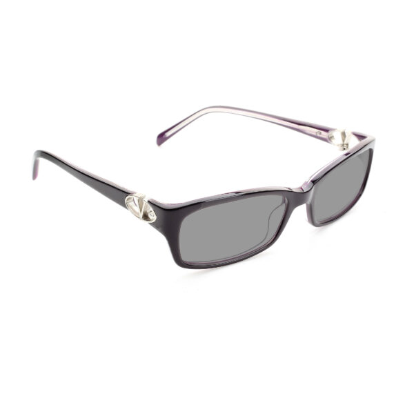 Valentino '00s Signature Dark Purple Plastic Sunglasses with Black Lenses