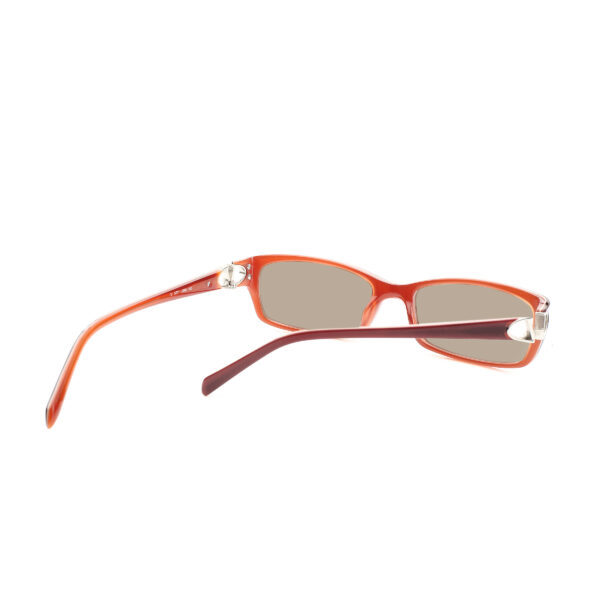 Valentino '00s Signature Red Plastic Sunglasses with Brown Lenses - Image 4