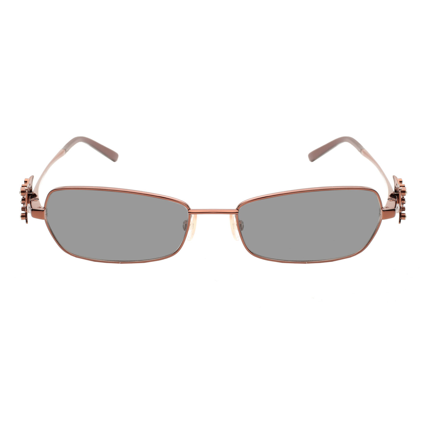 Valentino '90s Brass Crystal Butterfly Detail Sunglasses with Black Lenses - Image 2