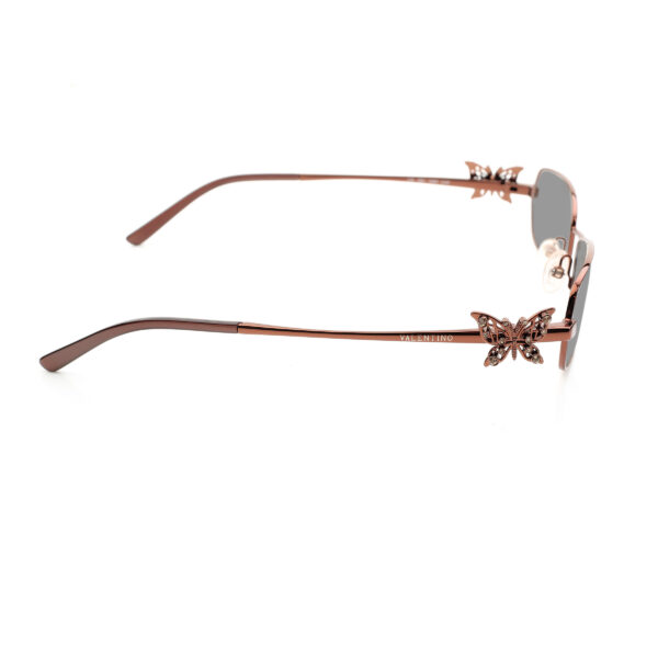 Valentino '90s Brass Crystal Butterfly Detail Sunglasses with Black Lenses - Image 3