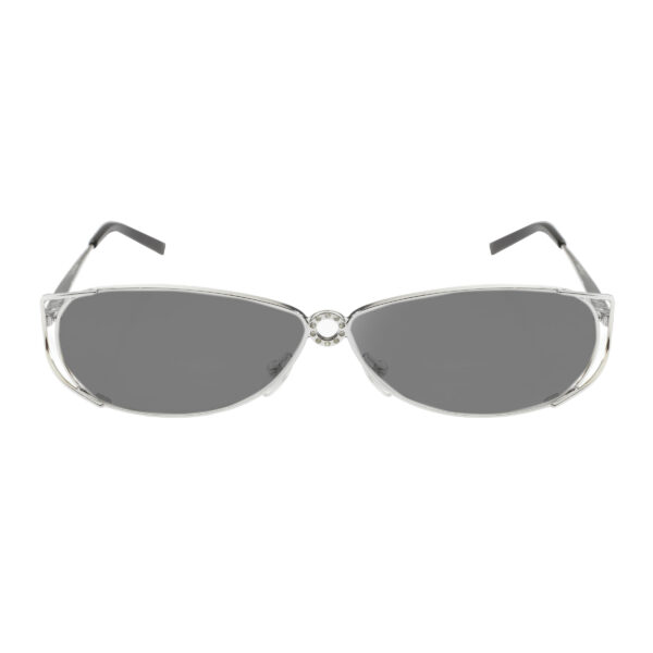 Valentino '90s Crystals Silver Frames V 5321 Sunglasses with Black Lenses