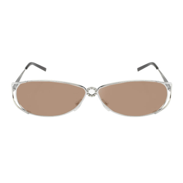 Valentino '90s Crystals Silver Frames V 5321 Sunglasses with Brown Lenses