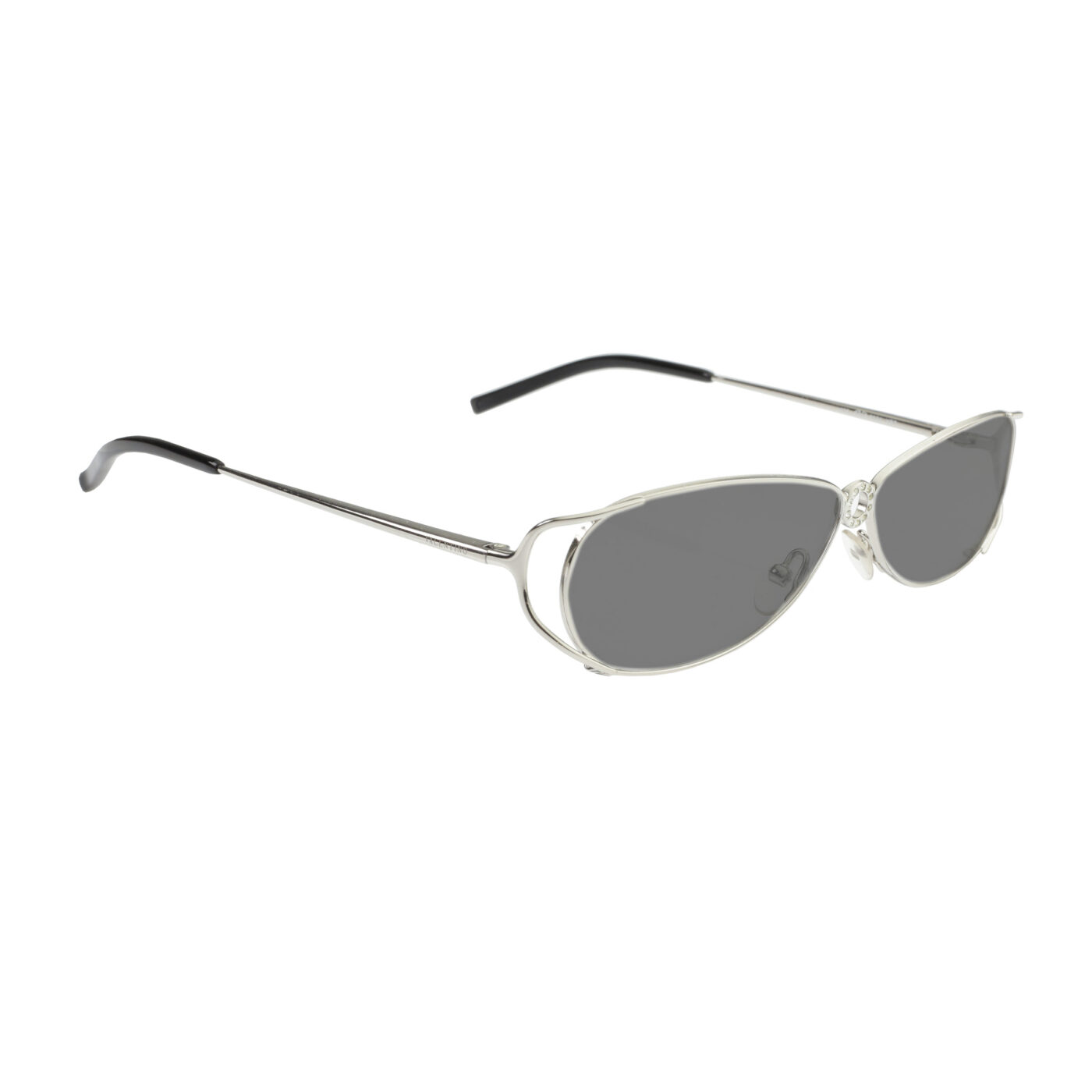 Valentino '90s Crystals Silver Frames V 5321 Sunglasses with Black Lenses - Image 2