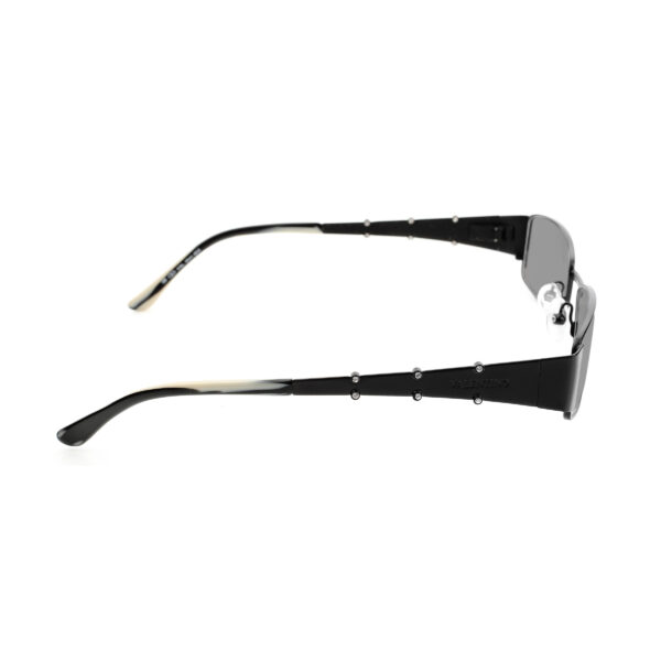 Valentino '90s Black & White Crystals Metal Sunglasses with Black Lenses - Image 3