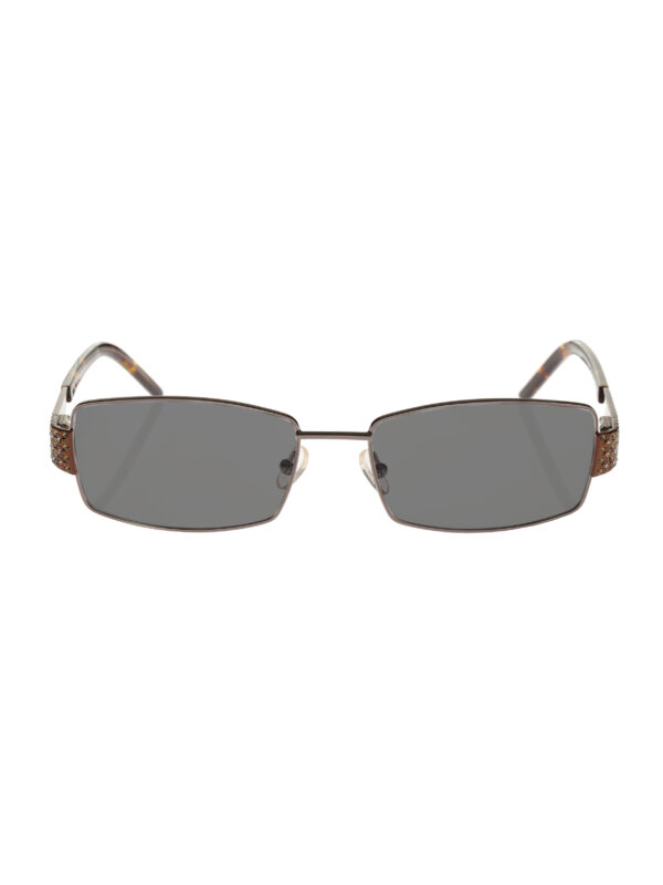 Valentino '90s Crystal Rectangular Frame Sunglasses Val5581 with Black Lenses - Image 2