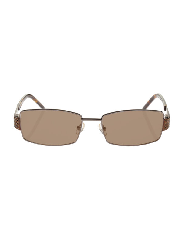 Valentino '90s Crystal Rectangular Frame Sunglasses Val5581 with Brown Lenses - Image 2