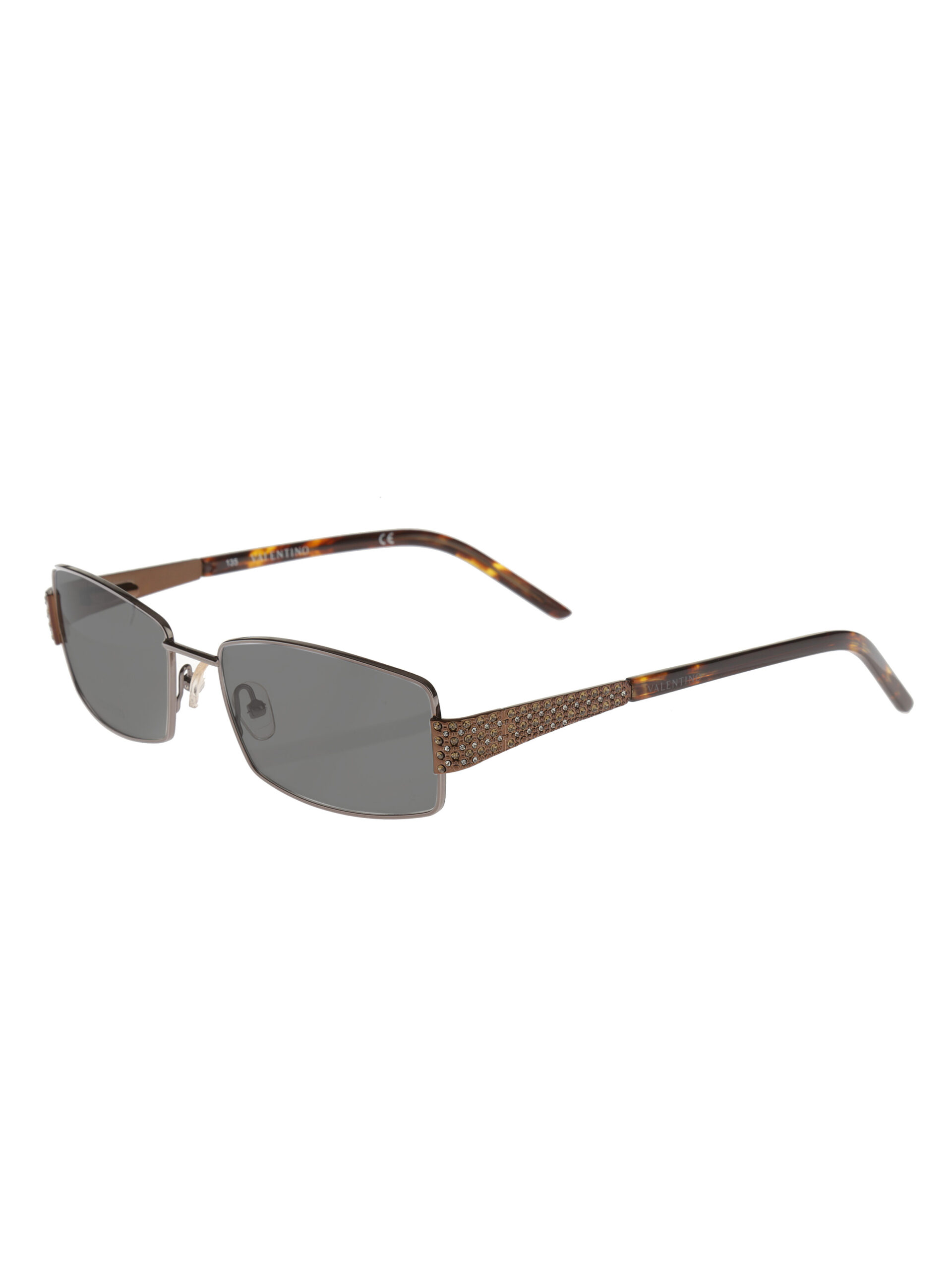 VALENTINO VAL 5581 THV (4) Valentino '90s Crystal Rectangular Frame Sunglasses Val5581 with Black Lenses - Image 1