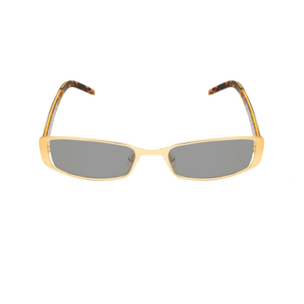 Valentino '90s Gold & Brown Crystals Metal Sunglasses with Black Lenses - Image 2