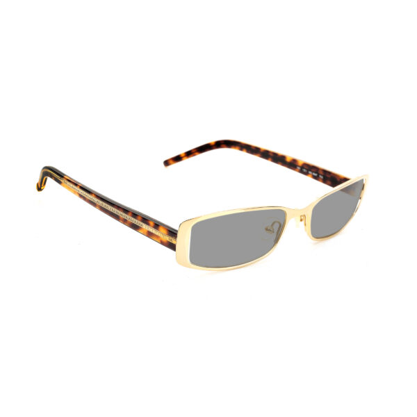Valentino '90s Gold & Brown Crystals Metal Sunglasses with Black Lenses
