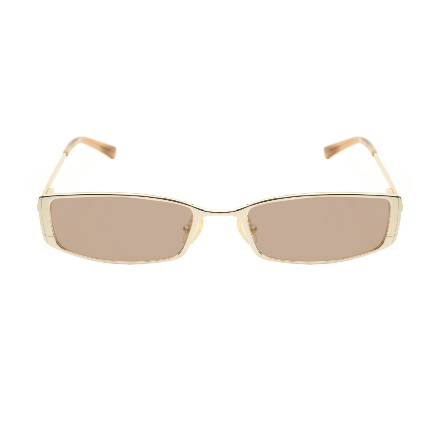 Valentino '90s White Gold Crystals Metal Sunglasses with Brown Lenses - Image 2