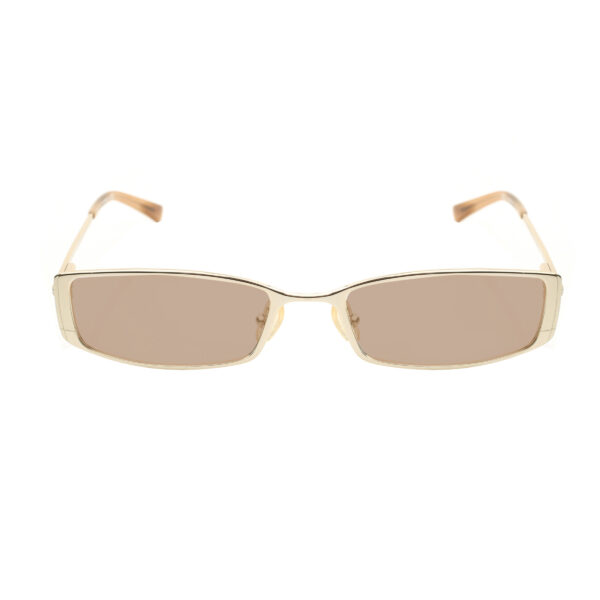 Valentino '90s White Gold Crystals Metal Sunglasses with Brown Lenses - Image 2