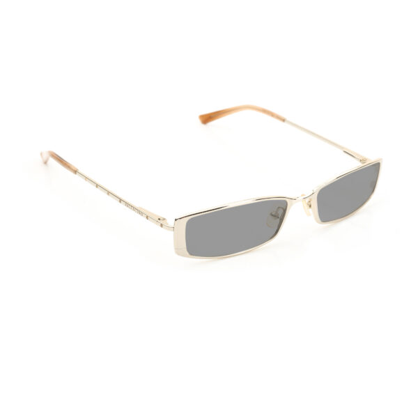 Valentino '90s White Gold Crystals Metal Sunglasses with Black Lenses