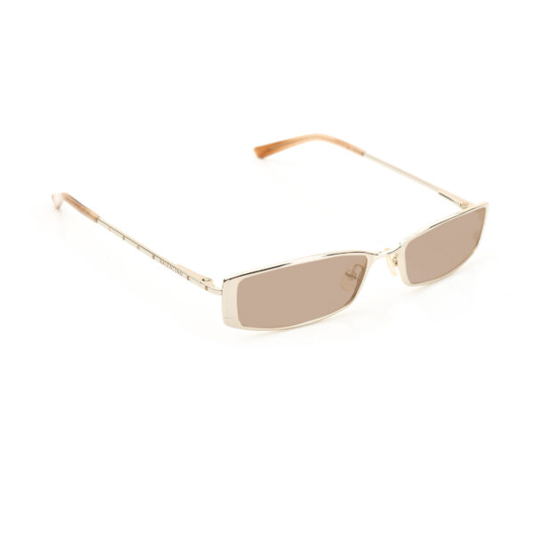 Valentino '90s White Gold Crystals Metal Sunglasses with Brown Lenses