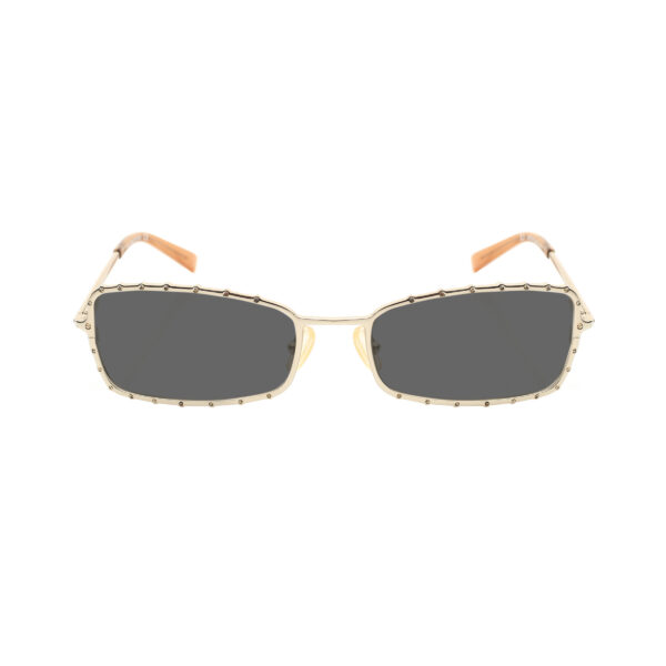 Valentino ’90s White Gold Raw Crystals Metal Sunglasses with Black Lenses - Image 2