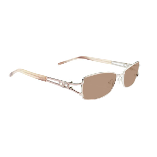 Valentino '90s Crystal Signature Baby Pink Frame Sunglasses with Brown Lenses