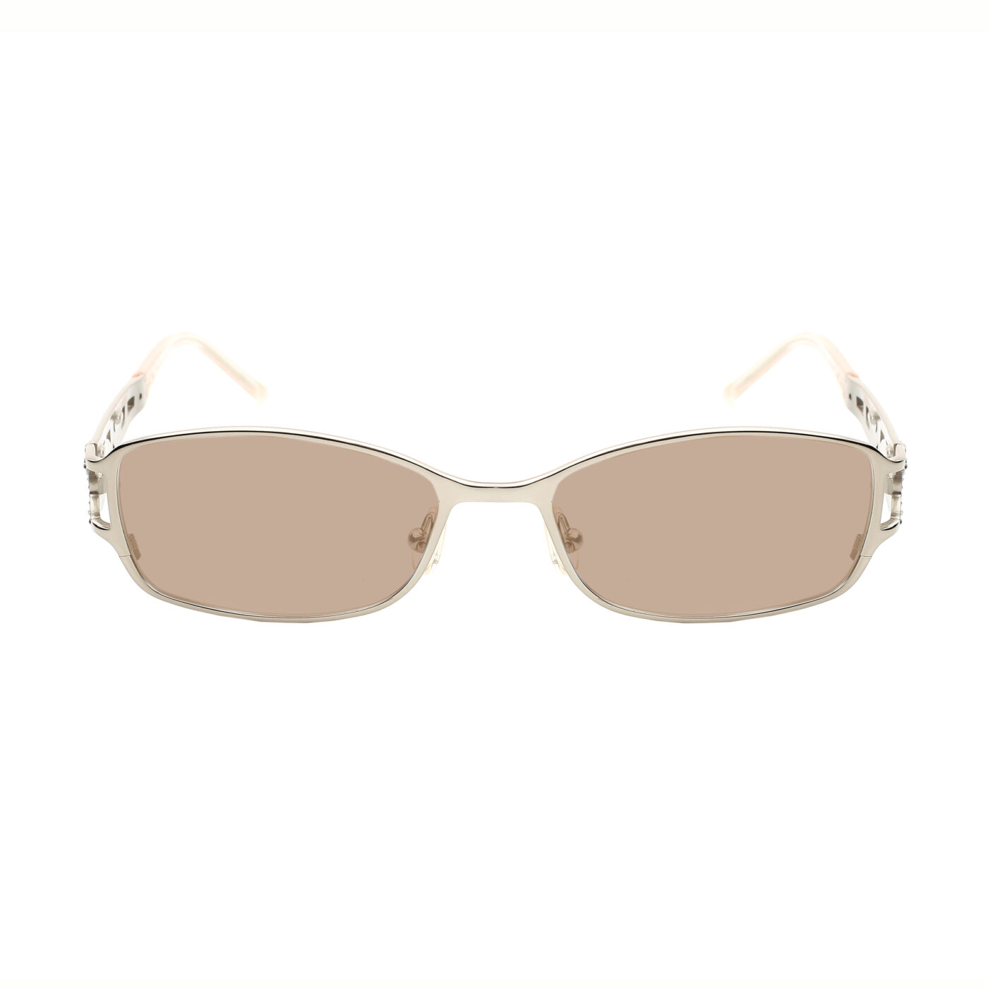 Valentino '90s Baby Pink Crystals Sunglasses with Brown Lenses - Image 2