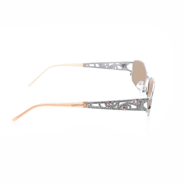 Valentino '90s Baby Pink Crystals Sunglasses with Brown Lenses - Image 4
