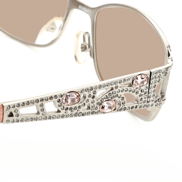 Valentino '90s Baby Pink Crystals Sunglasses with Brown Lenses - Image 3