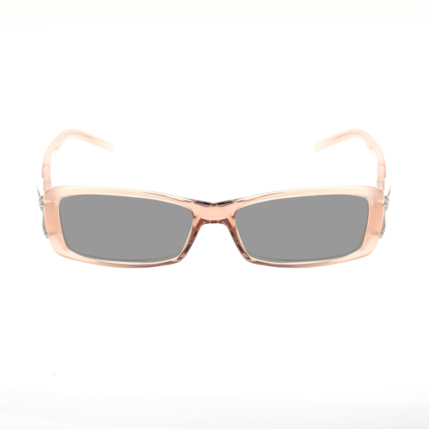 Valentino '00s Powder Pink Crystal Bow Plastic Sunglasses with Black Lenses - Image 2