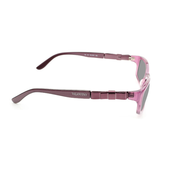 Valentino '00s Purple Bow Plastic Sunglasses with Black Lenses - Image 3