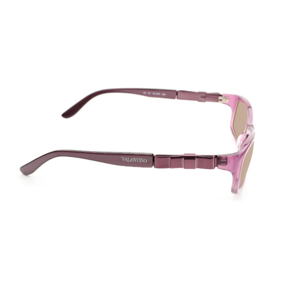 Valentino '00s Purple Bow Plastic Sunglasses with Brown Lenses - Image 3