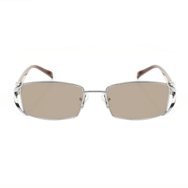 Valentino '90s Signature Brown Metal Rectangular Sunglasses with Brown Lenses - Image 2