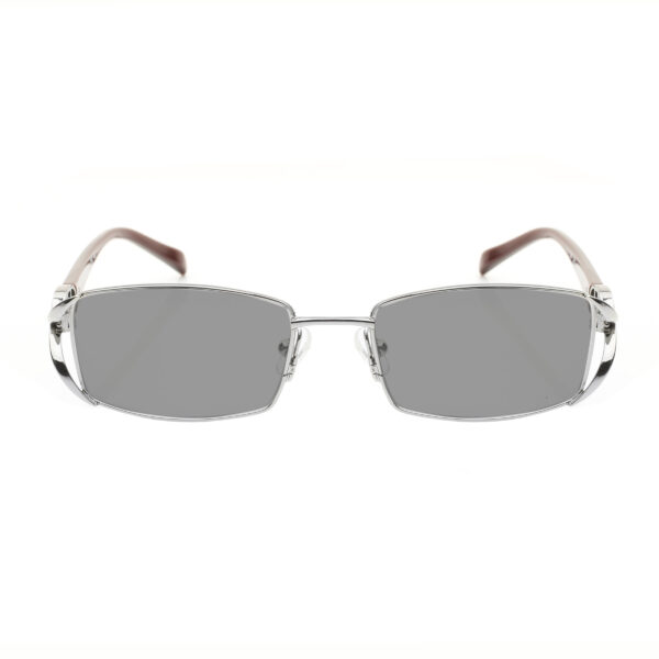 Valentino '90s Signature Brown Metal Rectangular Sunglasses with Black Lenses - Image 2