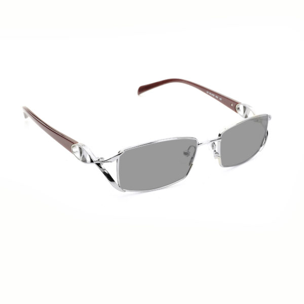 Valentino '90s Signature Brown Metal Rectangular Sunglasses with Black Lenses