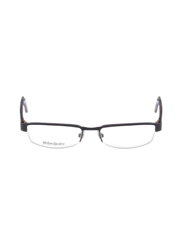 Yves Saint Laurent 00s Half Rim Deep Chocolate Glasses - Image 3