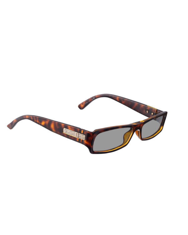 Yves Saint Laurent 00s Dark Havana Sunglasses with Silver Logo with Black Lenses