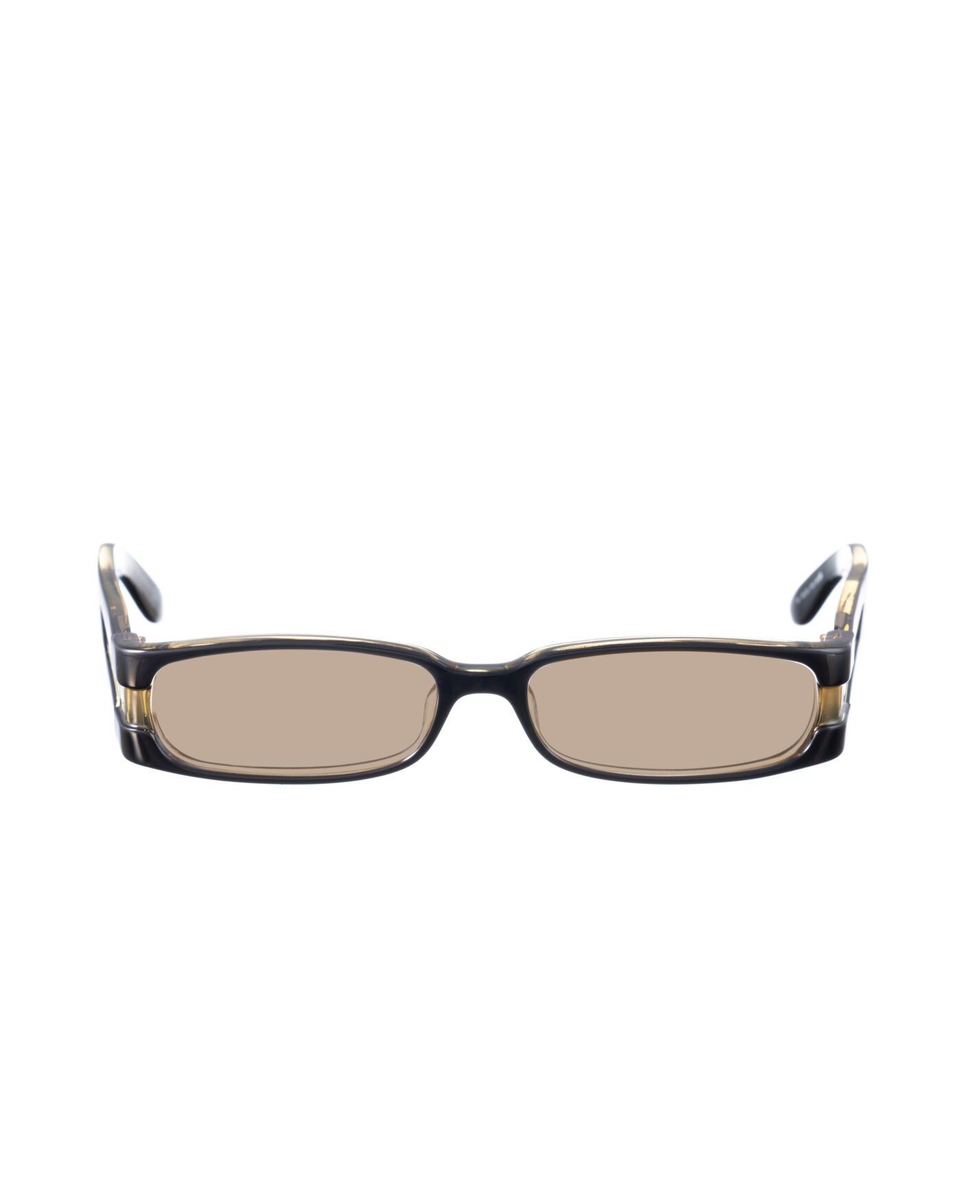 Yves Saint Laurent 00s Black Sunglasses with Transparent Elements with Brown Lenses - Image 2