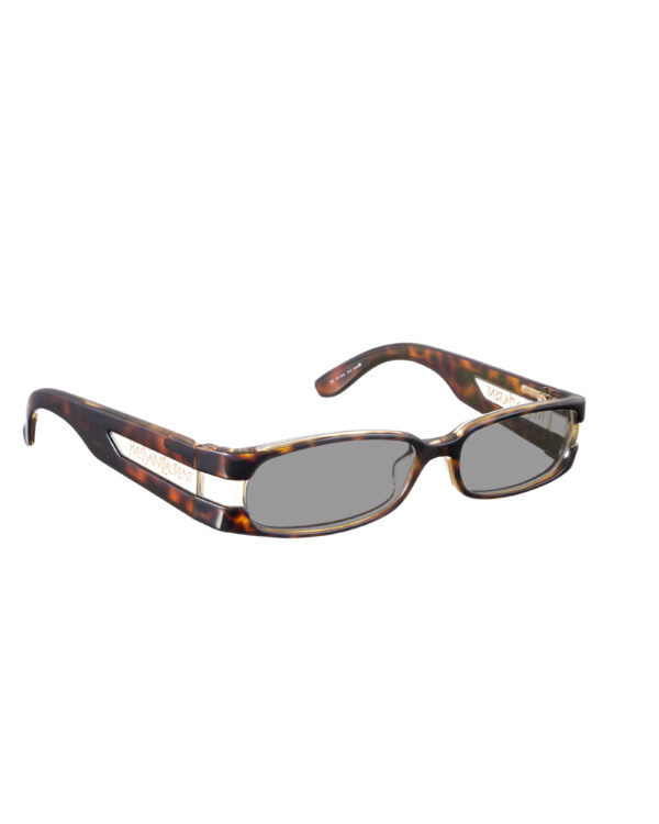 Yves Saint Laurent 00s Brown Havana and Clear Sunglasses with Black Lenses