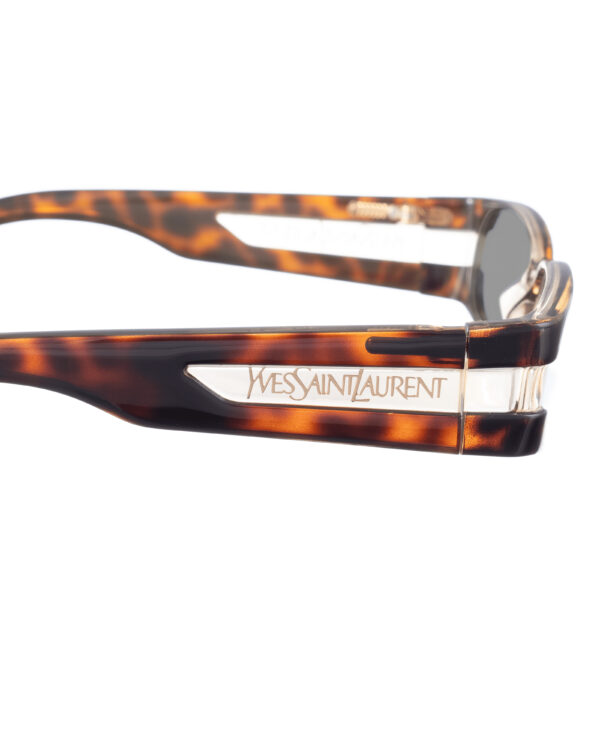 Yves Saint Laurent 00s Brown Havana and Clear Sunglasses with Black Lenses - Image 3