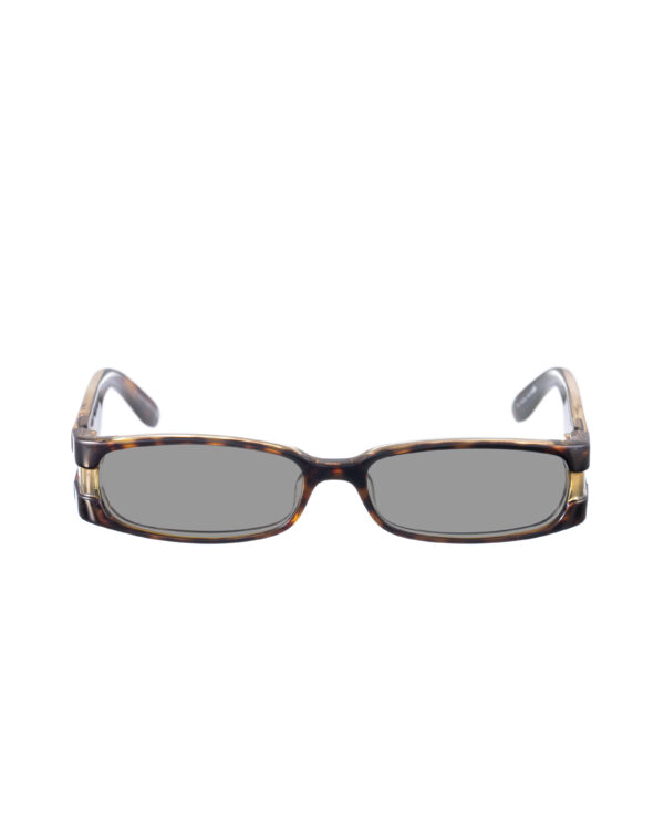 Yves Saint Laurent 00s Brown Havana and Clear Sunglasses with Black Lenses - Image 2