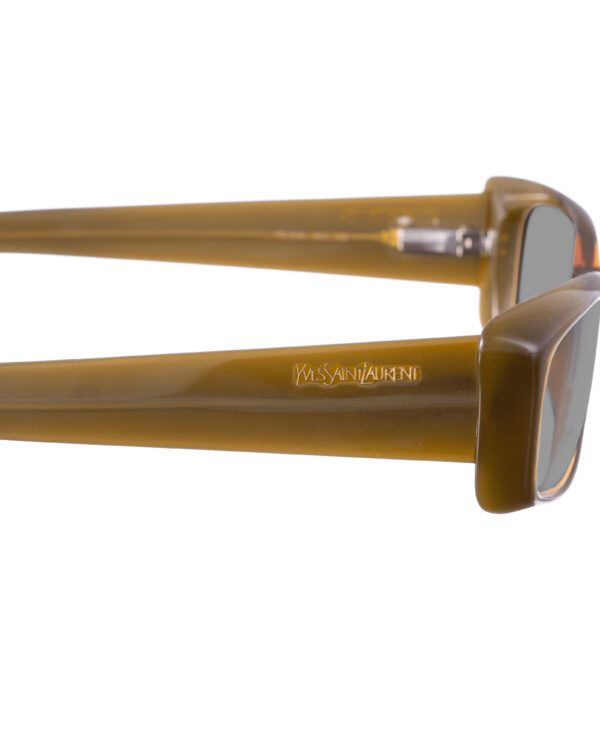 Yves Saint Laurent 00s Brown Plastic Transparent Sunglasses with Black Lenses - Image 3