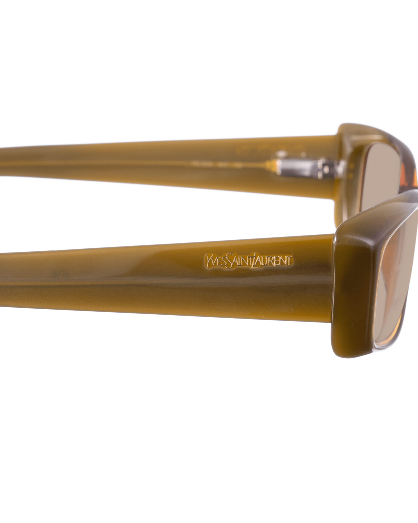 Yves Saint Laurent 00s Brown Plastic Transparent Sunglasses with Brown Lenses - Image 3