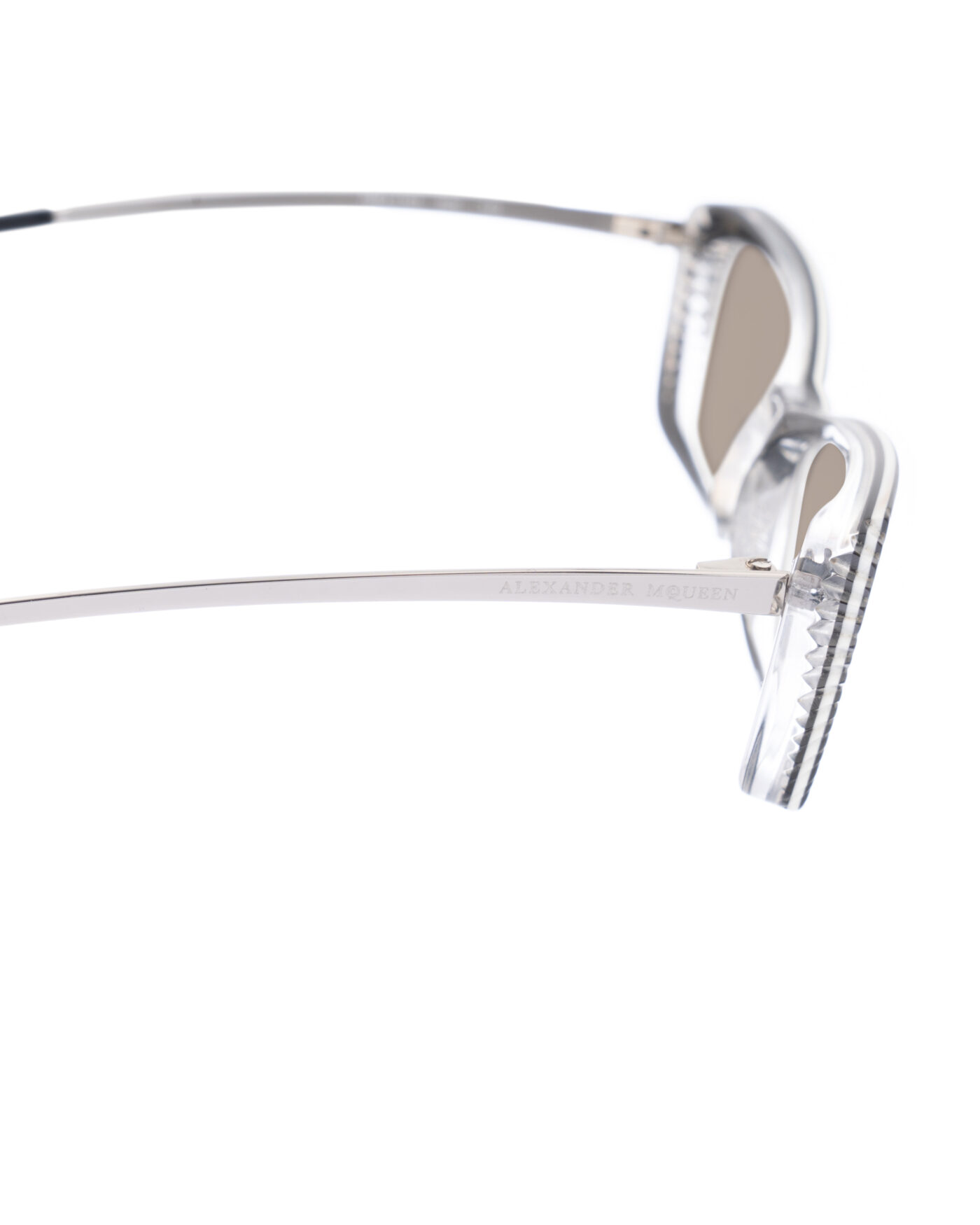 Alexander McQueen '90s Black & White Cat-Eye Sunglasses with Brown Lenses - Image 3