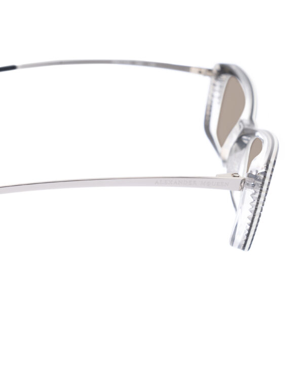 Alexander McQueen '90s Black & White Cat-Eye Sunglasses with Brown Lenses - Image 3