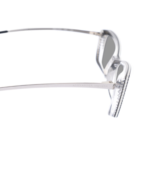 Alexander McQueen '90s Black & White Cat-Eye Sunglasses with Black Lenses - Image 3