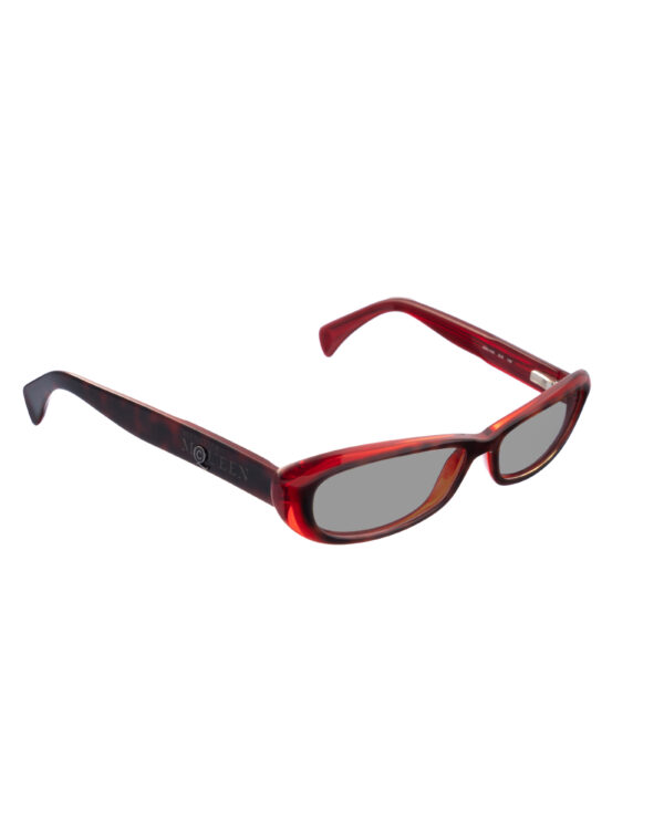 Alexander McQueen '90s Dark Red Cat Eye Transparent Sunglasses with Black Lenses