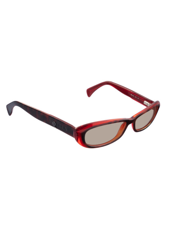 Alexander McQueen 90s Dark Red Cat Eye Transparent Sunglasses with Brown Lenses