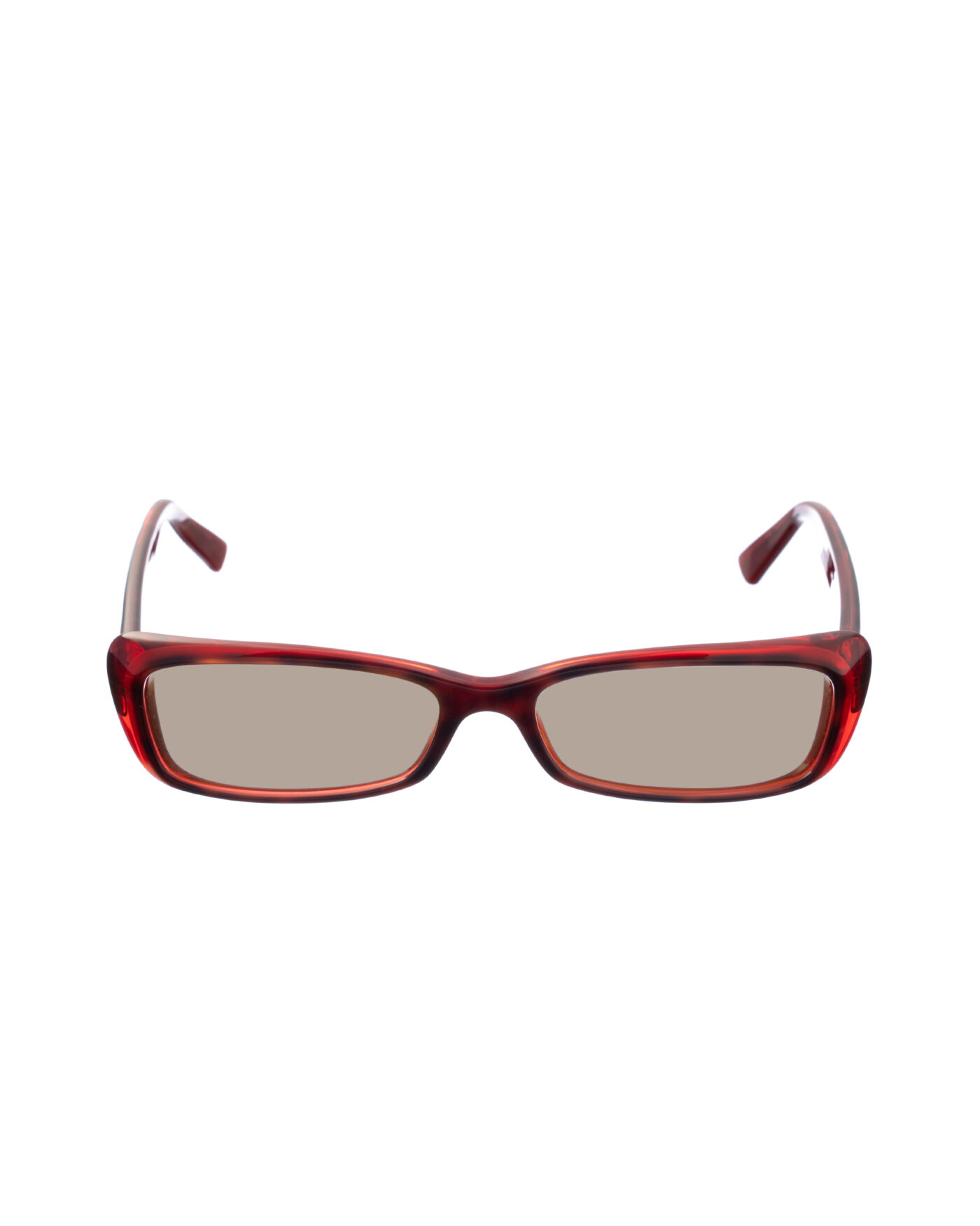 Alexander McQueen 90s Dark Red Cat Eye Transparent Sunglasses with Brown Lenses - Image 2