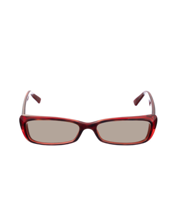 Alexander McQueen 90s Dark Red Cat Eye Transparent Sunglasses with Brown Lenses - Image 2