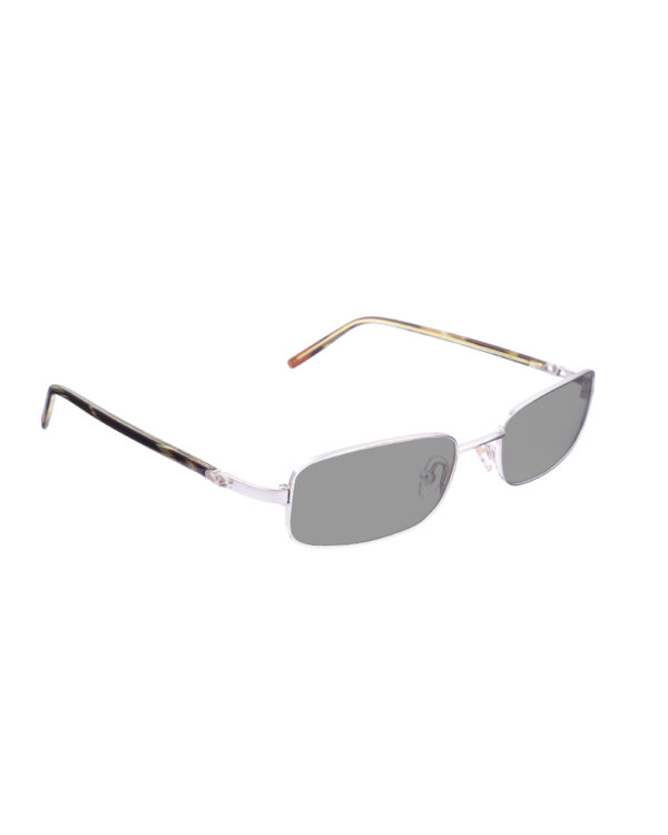 Valentino '00s Silver Office Siren Sunglasses with Black Lenses