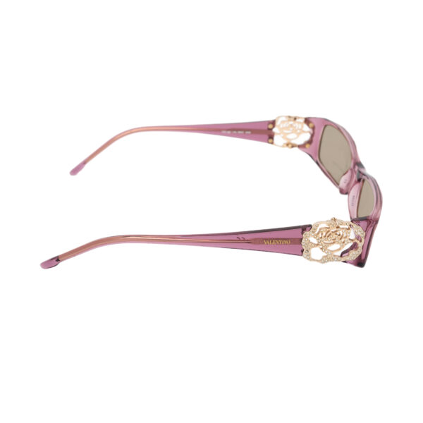 Valentino '00s Violet Rose with Gems Sunglasses with Brown Lenses - Image 4